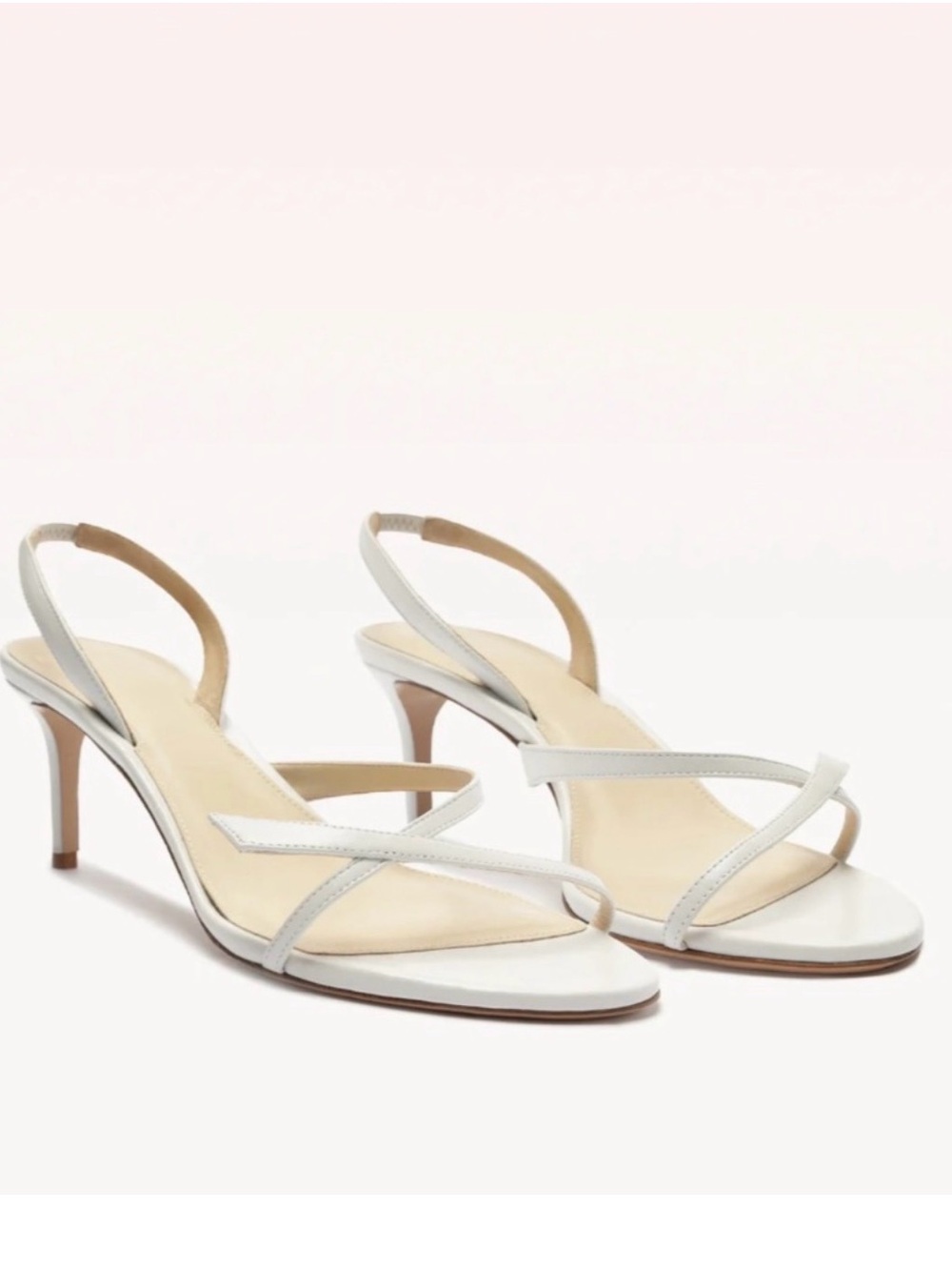Alexandre Birman TITA 60 WHITE Leather Strappy Mid Heel Sandal - Size 40